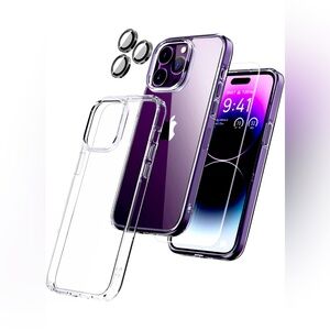 AASD iPhone 14 Pro Case Cover6.1”,Glass Screen Protector, Camera lens Protector